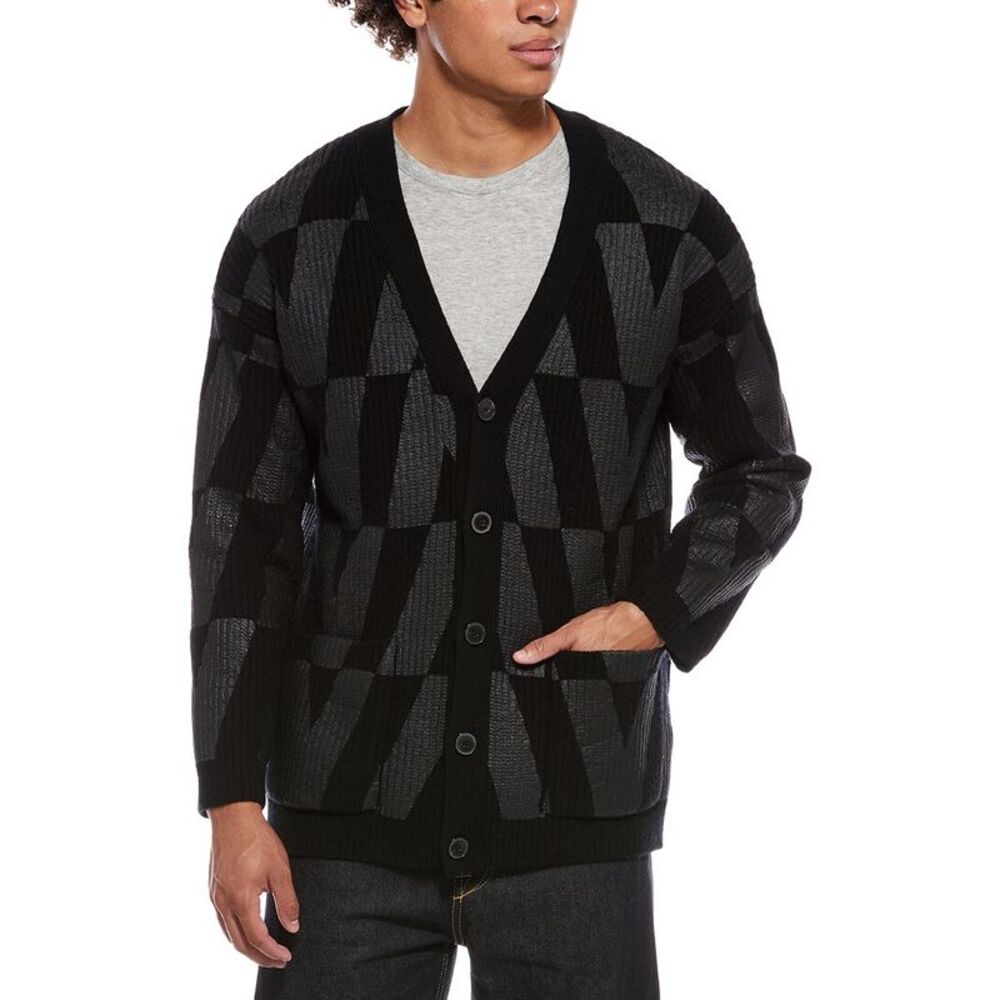 Valentino Mens  Wool Cardigan, Green